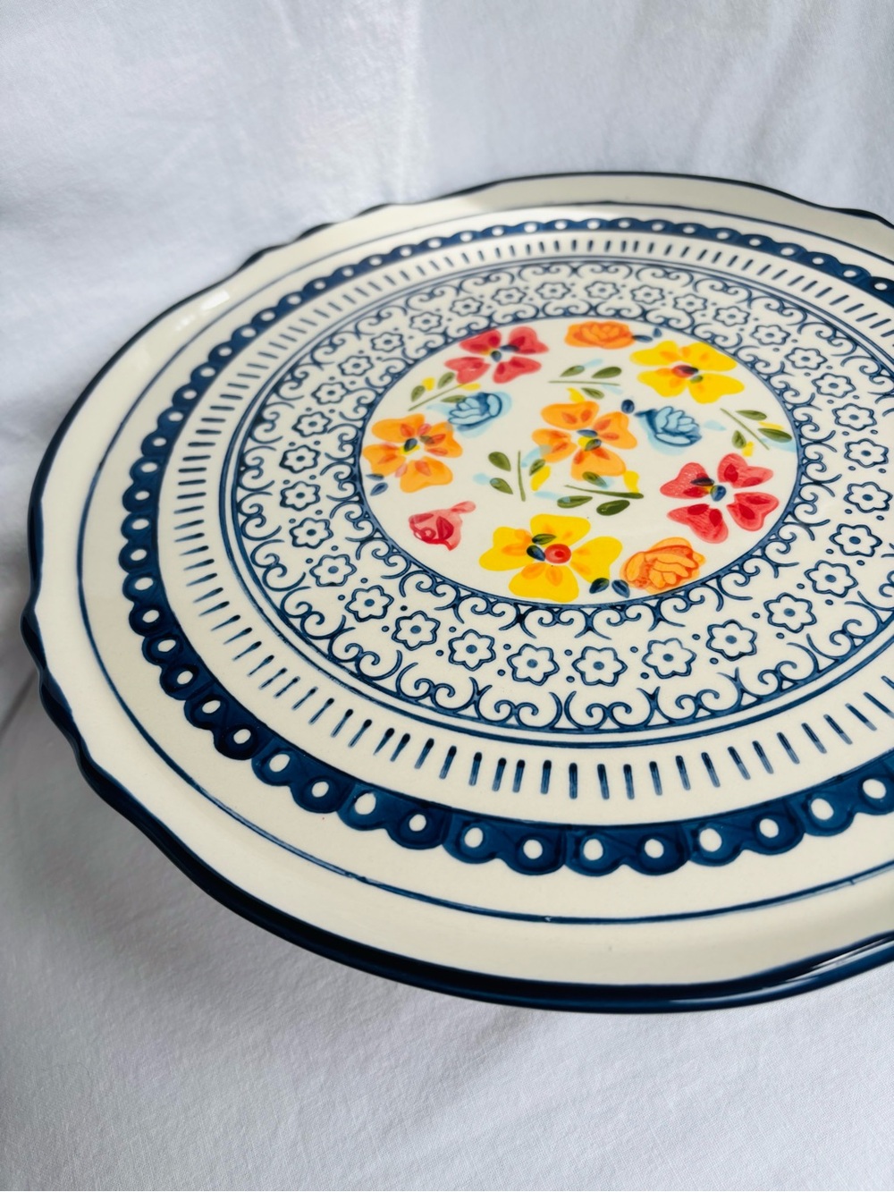 Hand painted European Gibson Elite Cake Stand